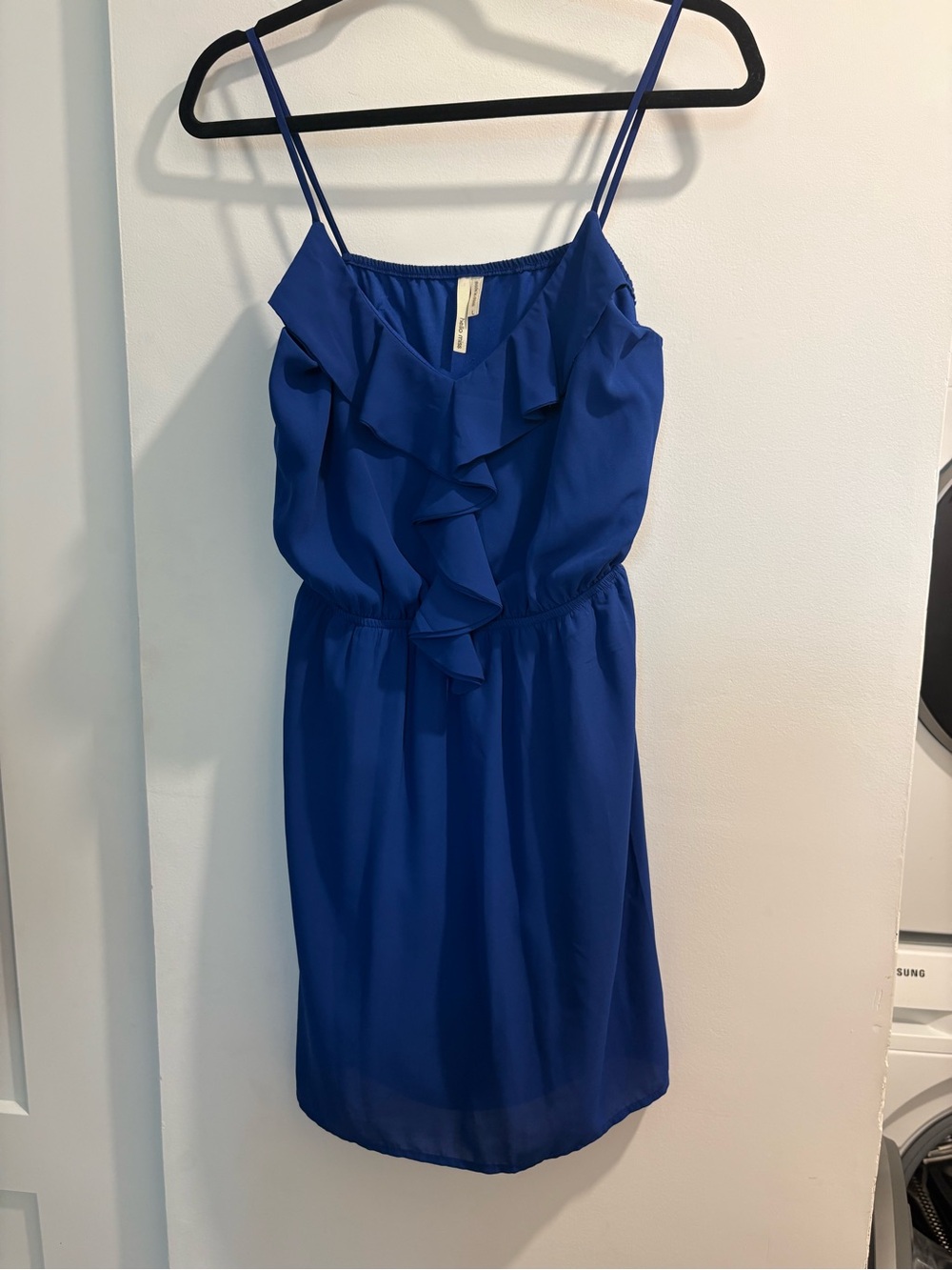 Royal Blue Spaghetti Strap Ruffle Dress
